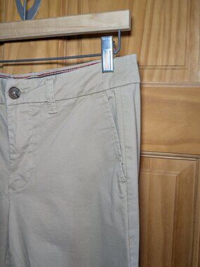 Tommy Hilfiger Womens Chino Pants Size 0 Khaki Flat Front Cotton Stretch